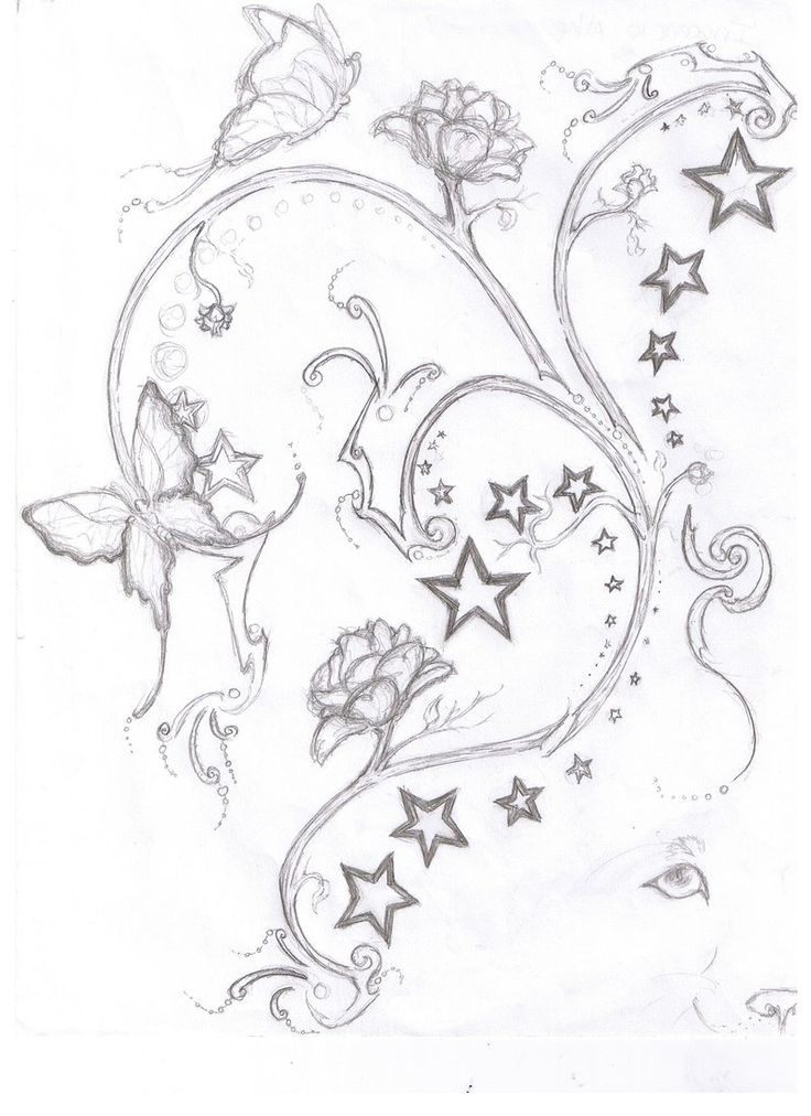 736x1012 Star Flower Tattoo Designs Group