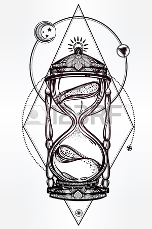 300x450 Hand Drawn Romantic Beautiful Drawing Of A Hourglass With Roses