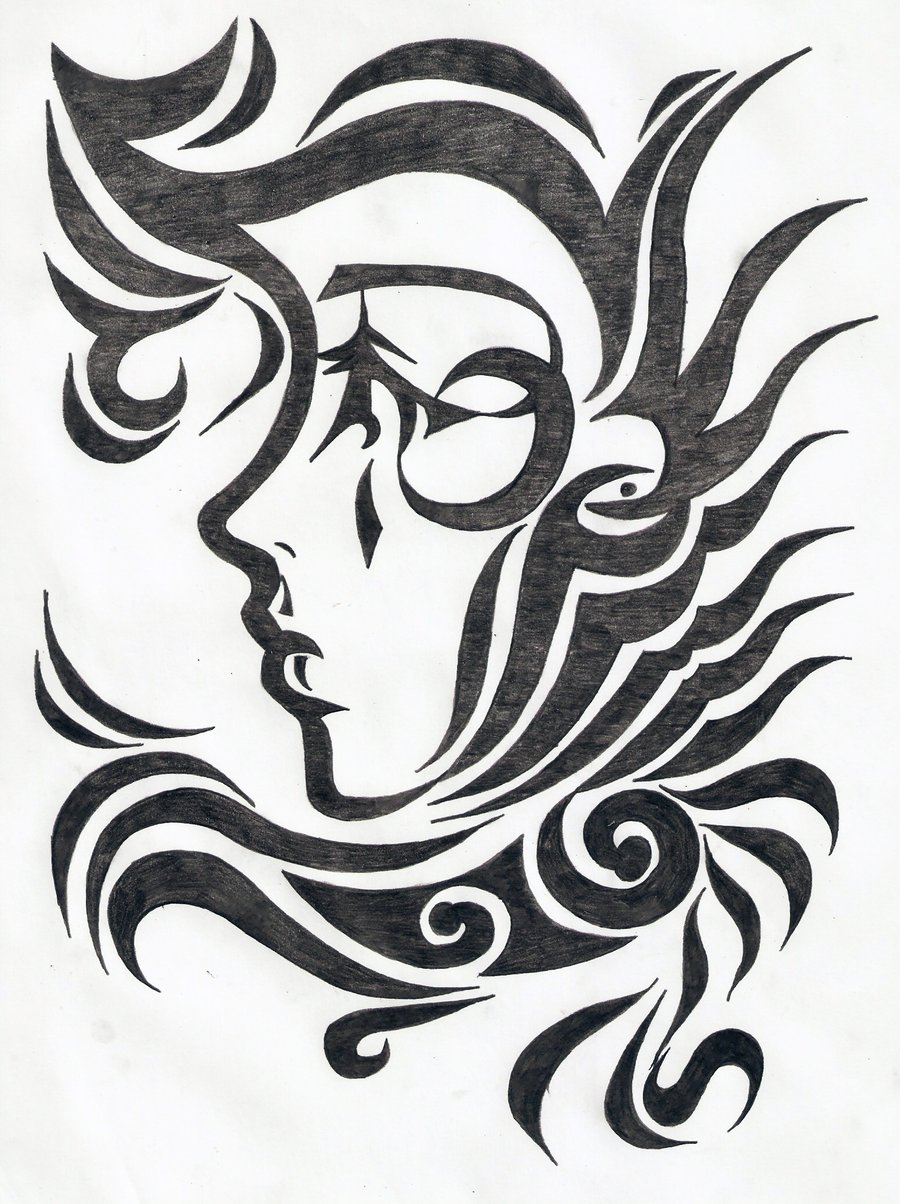 900x1204 Tribal Design Drawing Tribal Female Face Tattoo Design