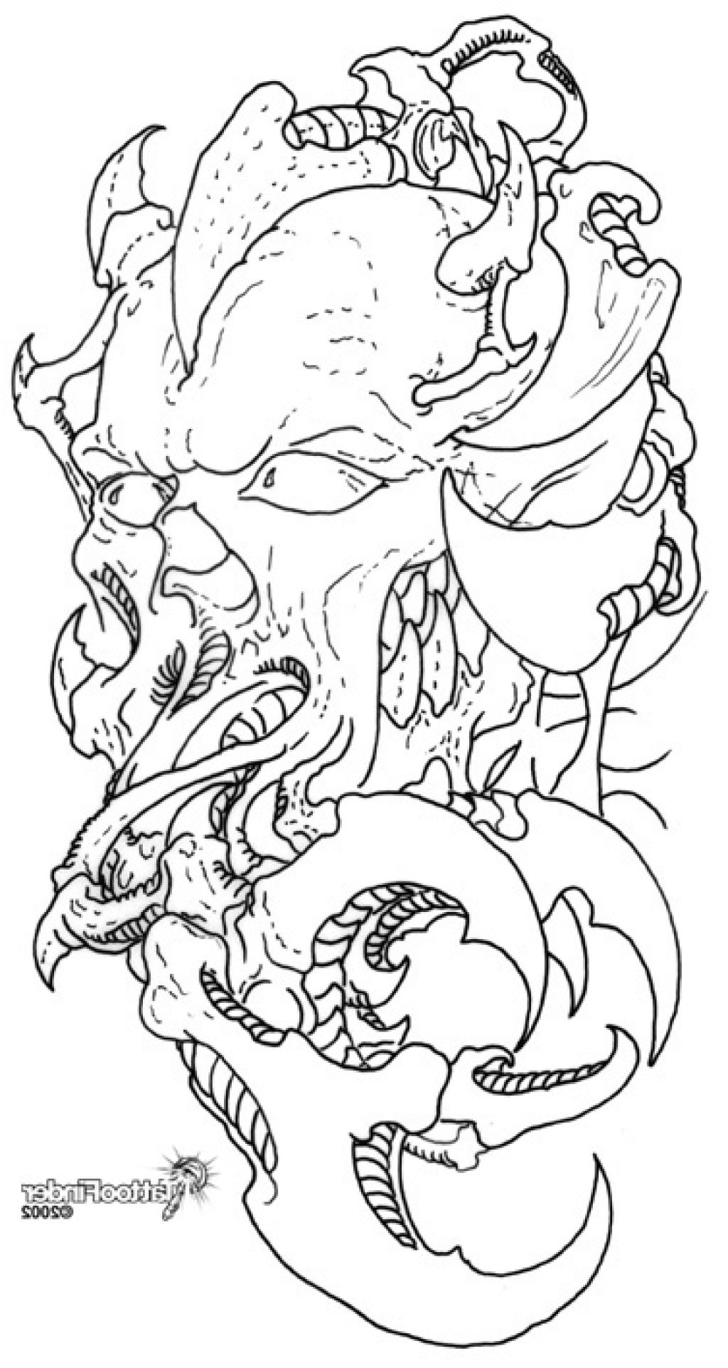 1024x1923 Skull Tattoo Designs Drawings