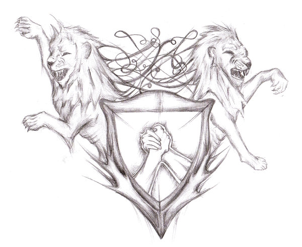 600x490 Shield Tattoo Designs Lions Shield Tattoo Design By Deko