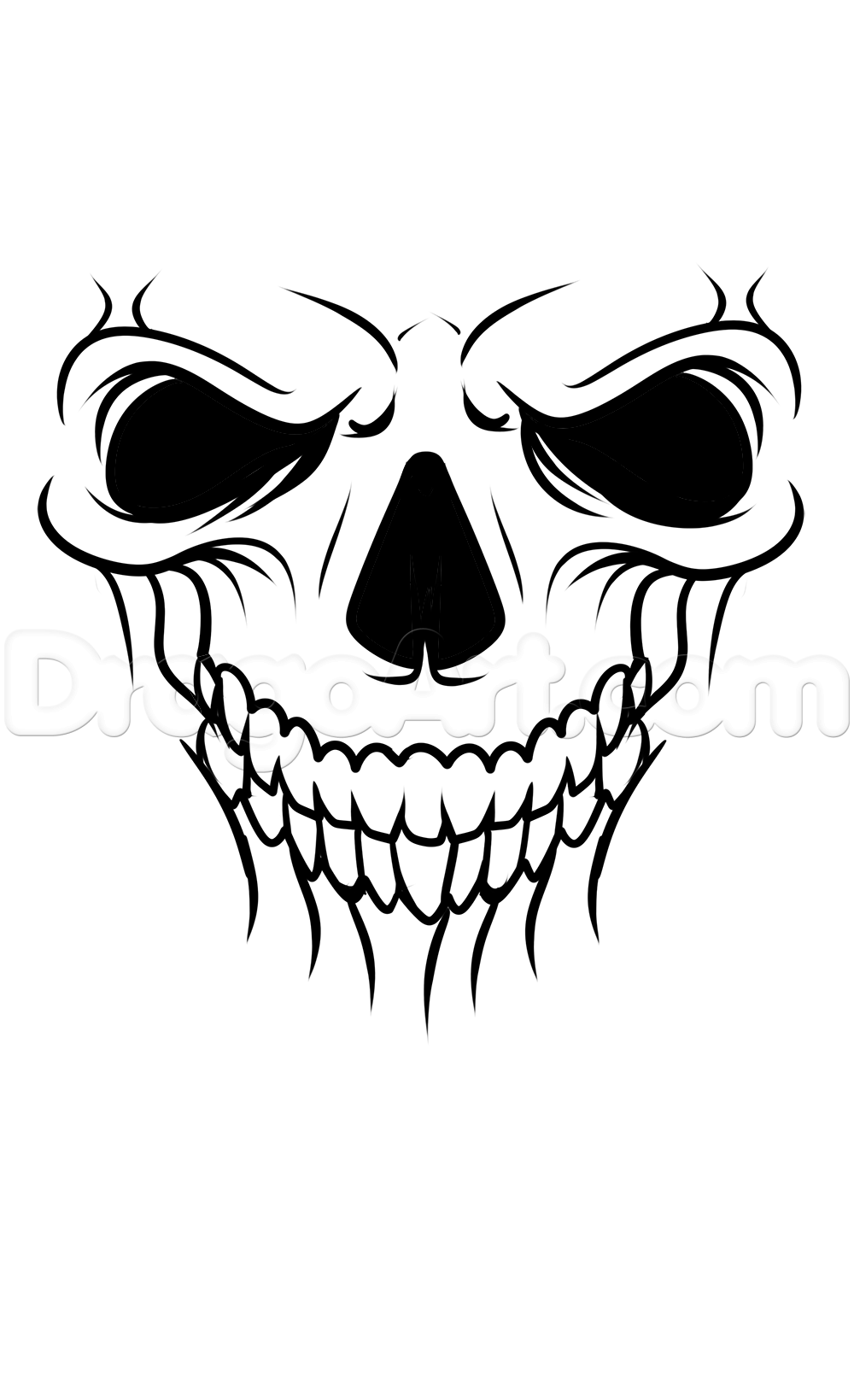1000x1639 A Skull Tattoo Drawing Tutorial Step 5 Crafty!