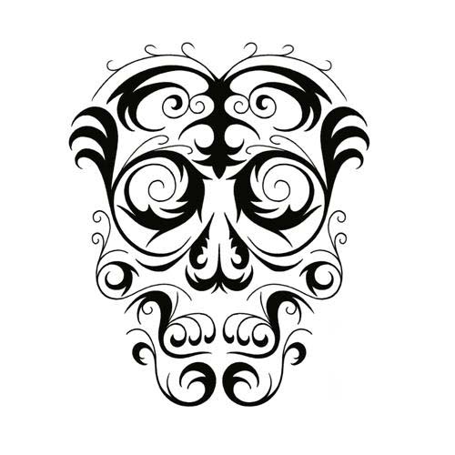 500x500 Cool Tribal Skull Tattoo Design By Jsharts
