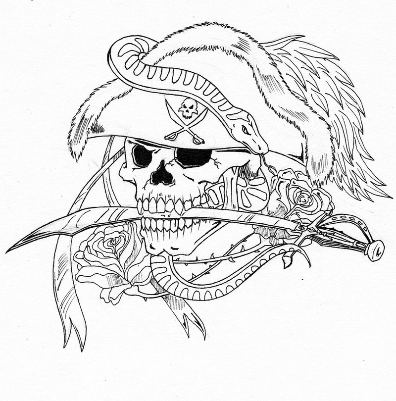 800x810 Pirate Skull Tattoo Designs