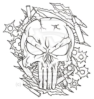 400x422 Punisher Skull Tattoo Design By Ethankraft7379