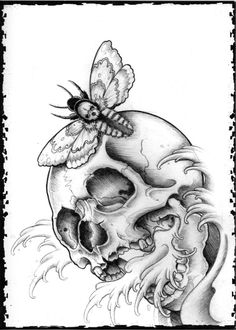 236x330 Rose Flower And Skull Black And White Tattoo Design Idea Tattoos