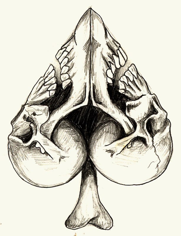613x800 Spades Skull Tattoo Design Best Tattoo Designs