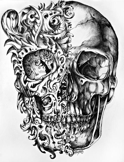 500x655 Filigree Skull, Would Be An Amazing Tattoo! Want Something Like