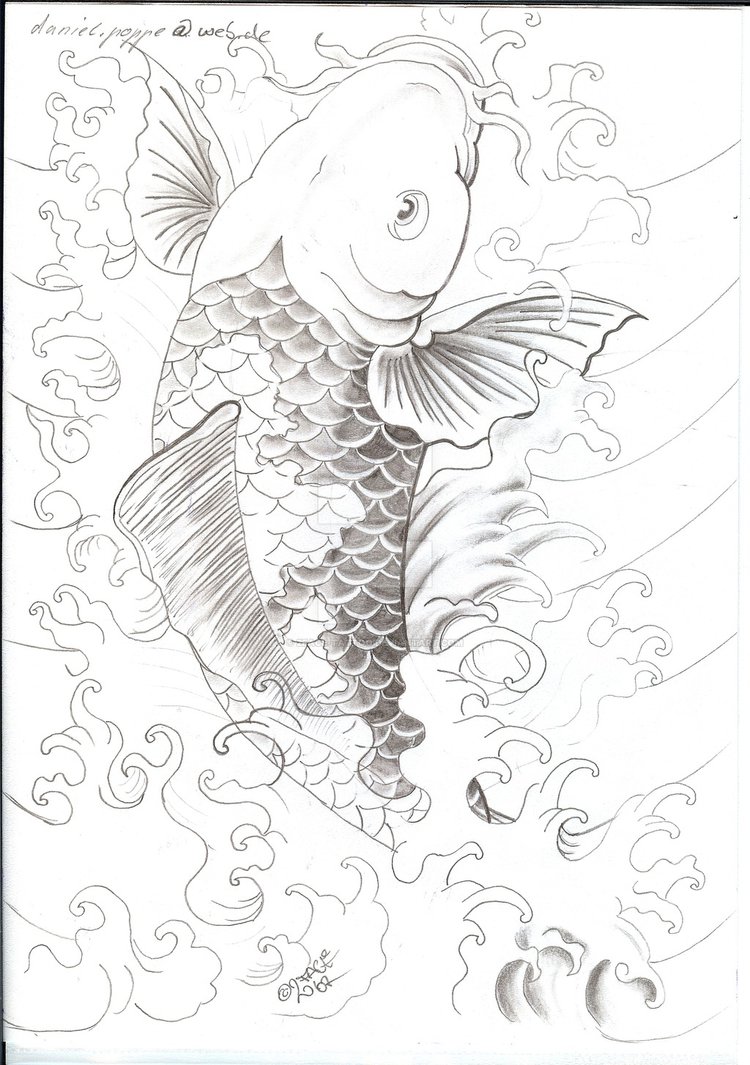 750x1065 Koi With Water Tattooflash By 2face Tattoo