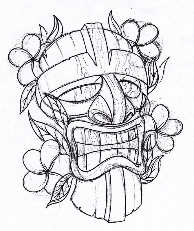 670x800 Draw A Tiki Tattoo Pictures To Pin On 1