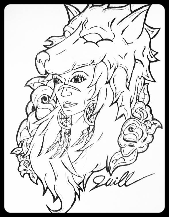 588x755 Wolf Girl By Raphturetarts