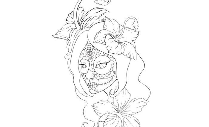 700x425 Free Tattoo Coloring Pages Girl Skull Tattoo Coloring Page