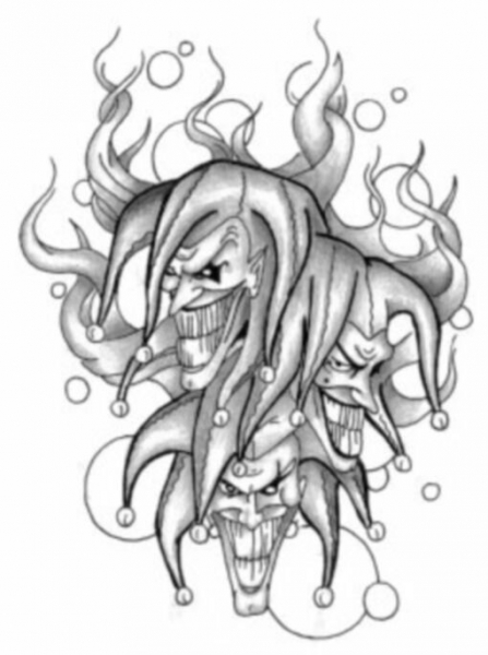 447x600 Clown Tattoo Designs Tattoovoorbeeld Art Clown