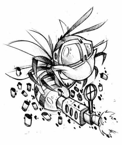 403x480 Forearm Tattoo Machine Vector Style