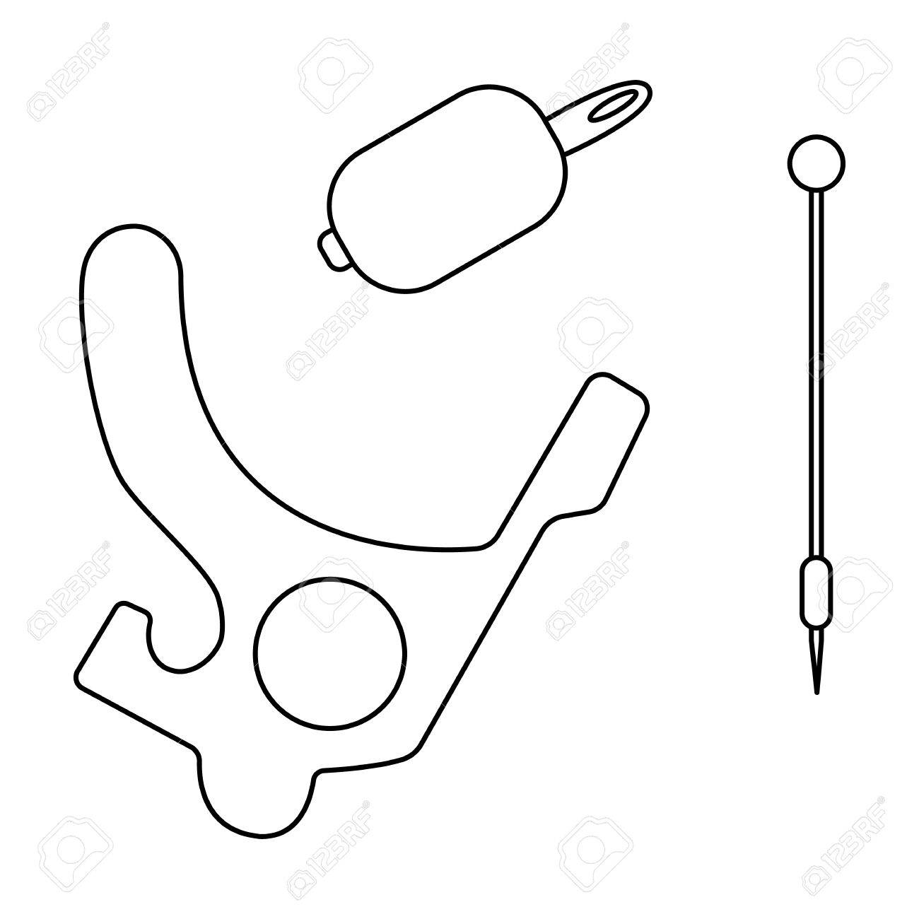 1300x1300 Tattoo Machine Icon In Outline Style Isolated On White Background