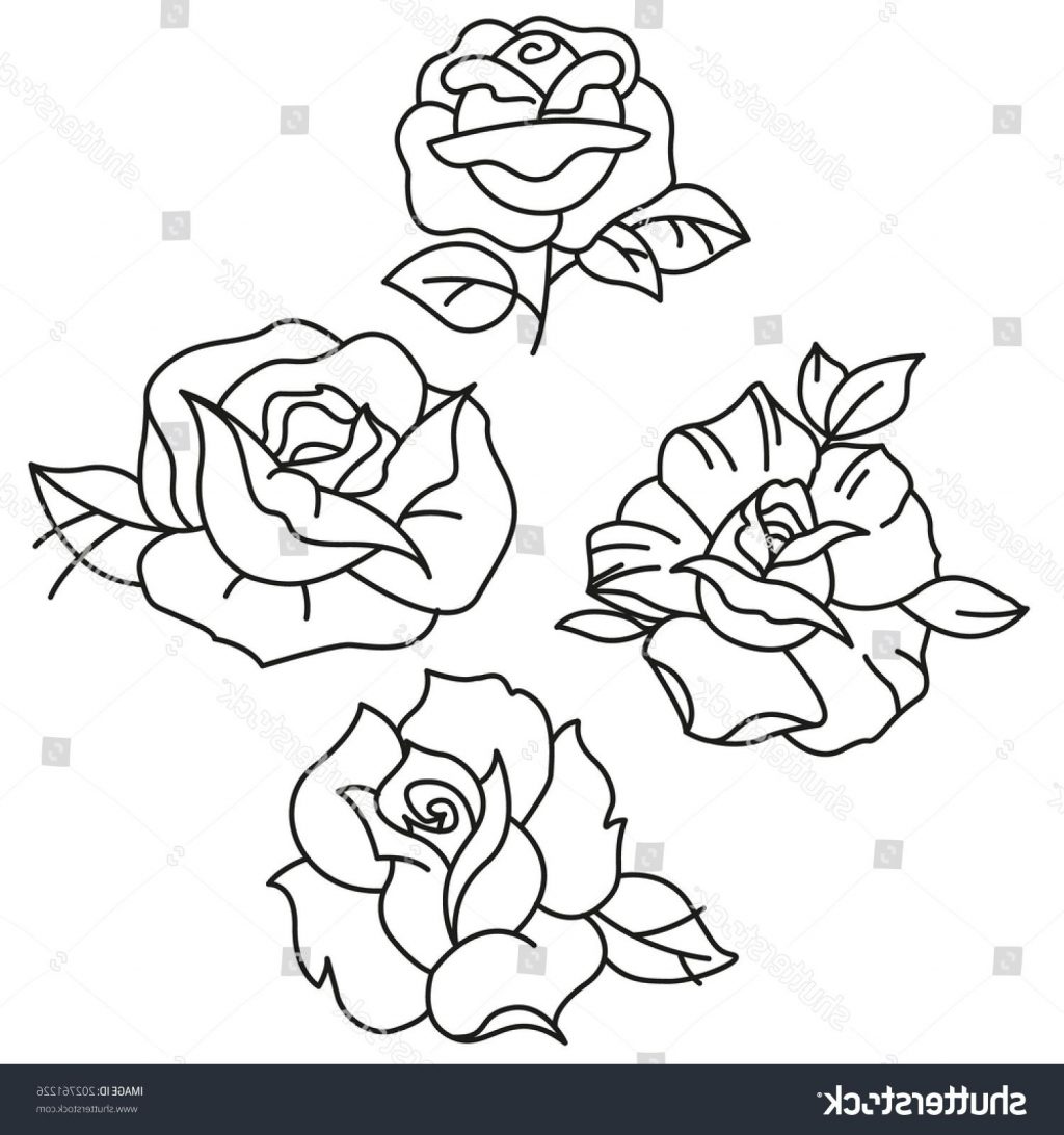 1024x1092 Top Stock Vector Traditional Tattoo Roses Photos