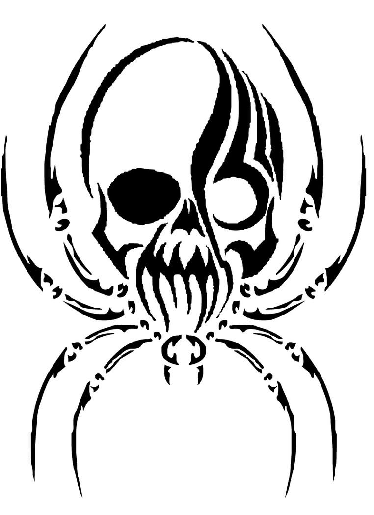 762x1048 Simple Spider Web Drawing Spider Skull Tattoo Design Idea