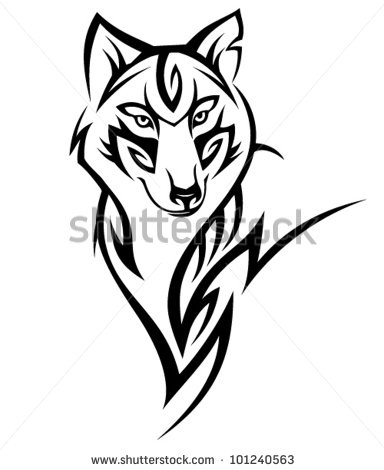 384x470 Tribal Wolf Tattoo Tribal Wolf Tattoo Design Stock Vector