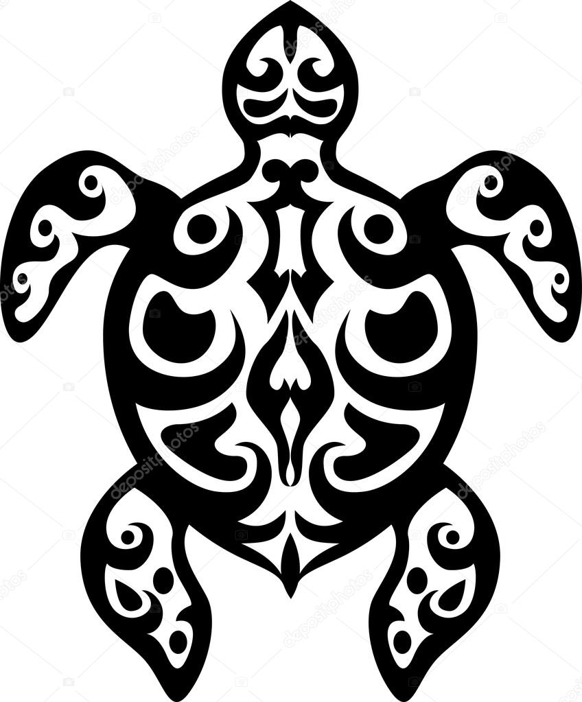 848x1023 Turtle Tattoo Tribal Stock Vector Starlight789