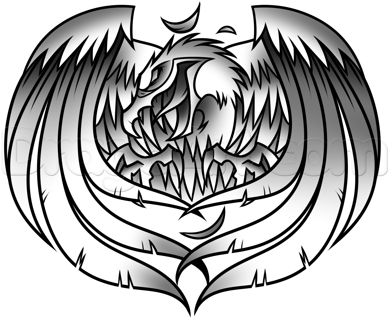 1600x1310 Black And White Eagle Drawing White Eagle Tattoo Drawing, Step By