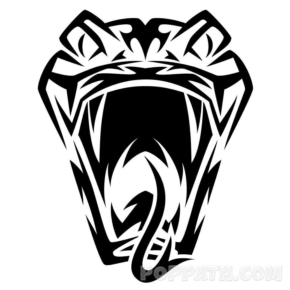 1000x1000 How To Draw A Snake Tribal Tattoo Pop Path