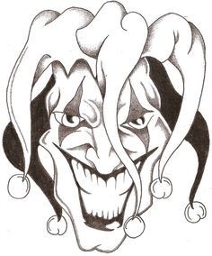 236x284 Evil Clown Mask Tattoo Design B.lamb