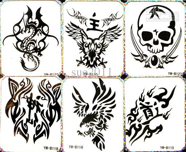 600x490 Temporary Tattoo Waterproof Body Tattoo Stickers 12 Mix Designs