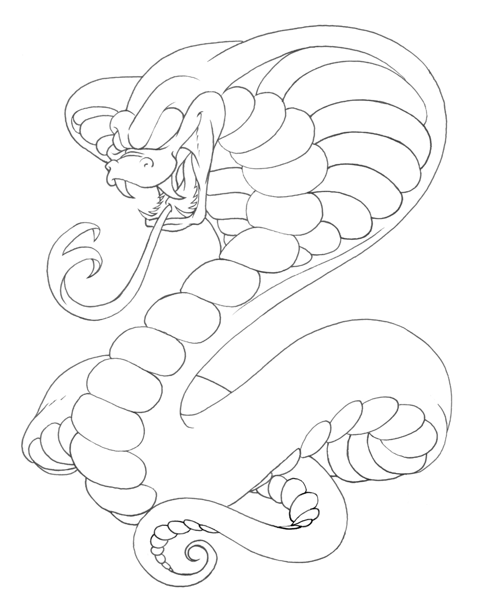 937x1200 Drawing Tattoo King Cobra Drawing Snake Tattoo Sketch Coloring