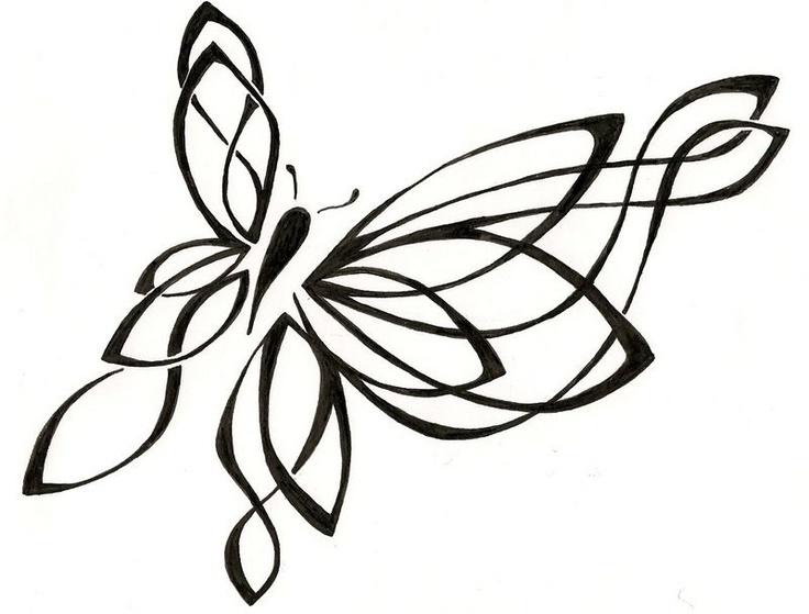 736x559 Simple Flying Butterfly Drawing