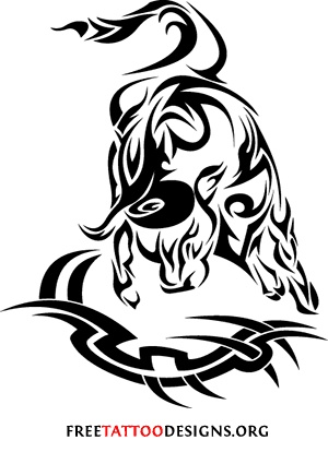 300x414 Tribal New Taurus Bull Tattoo Design