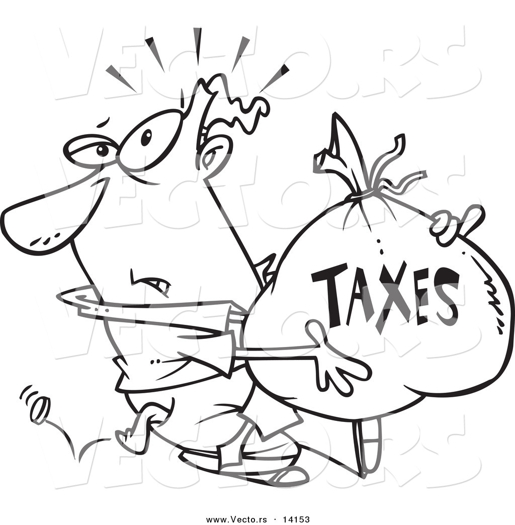 1024x1044 Vector Of A Cartoon Businessman Being Hit With Extra Taxes