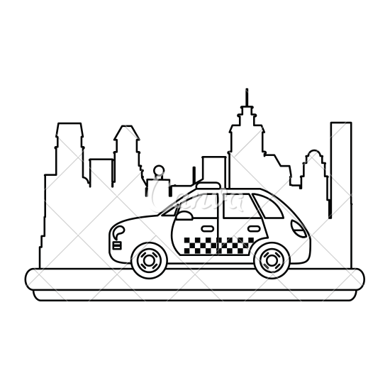 550x550 Taxi Cab Vehicle In The City