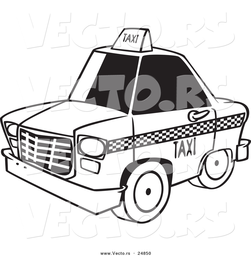 1024x1044 Vector Of A Cartoon City Taxi Cab