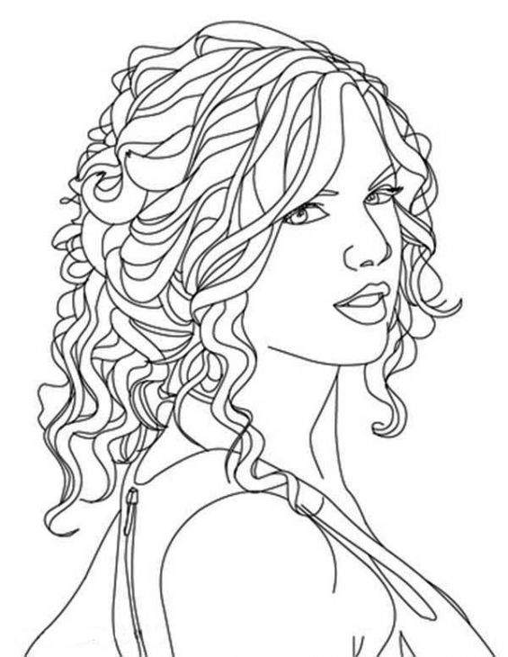 565x730 Taylor Swift Singing Coloring Pages