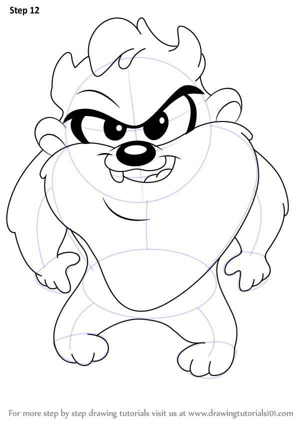 598x844 Learn How To Draw Baby Taz From Baby Looney Tunes (Baby Looney