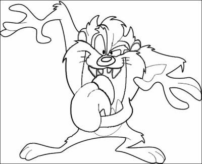 400x325 Deluxe Looney Tunes Cartoon Drawings Coloriage Taz Coloriages