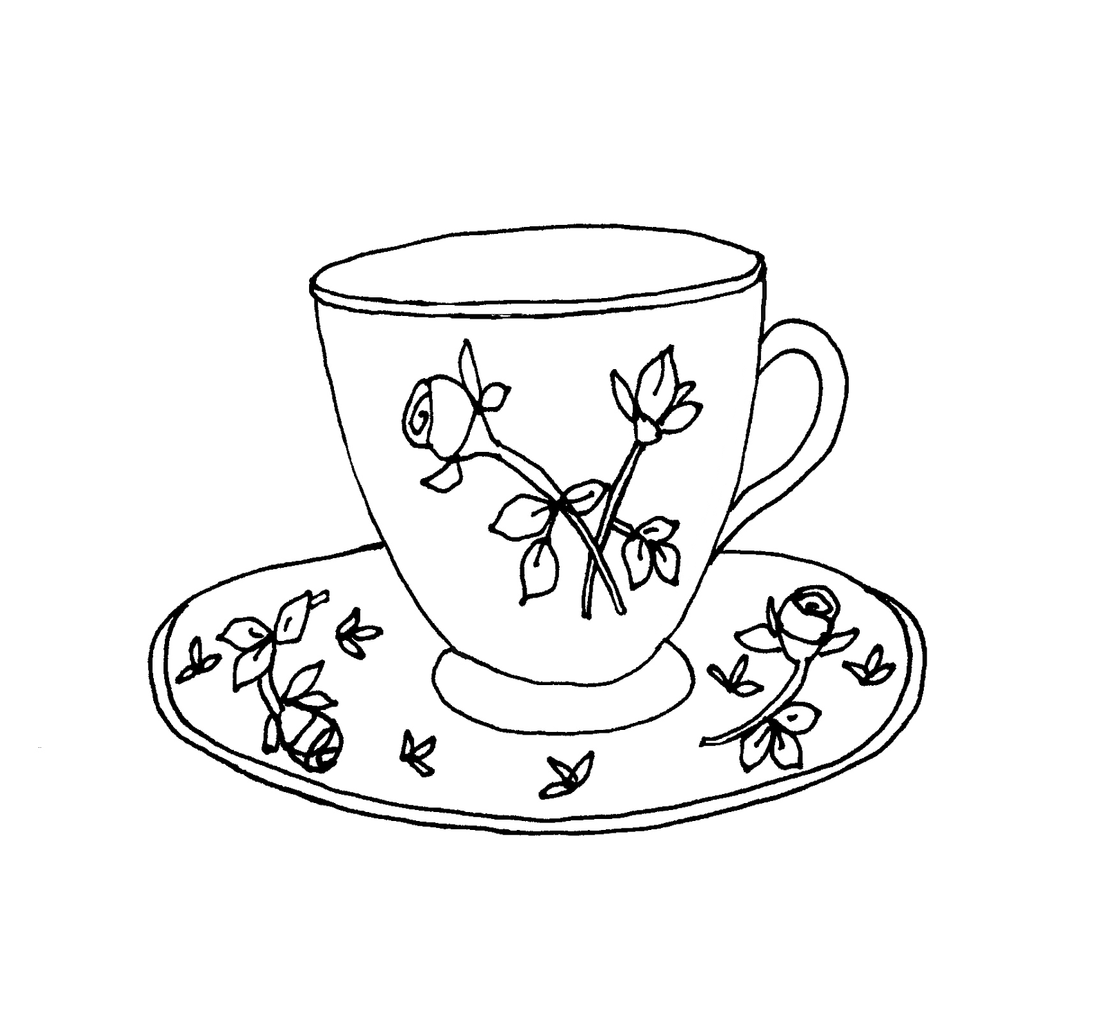 1600x1477 55 Tea Cup Sketch, Tea Set Sketch Royalty Free Stock Photos Image