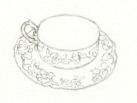 440x330 How To Draw A Tea Cup (Beginning) Sketch2drawcom, Tea Cup Sketch