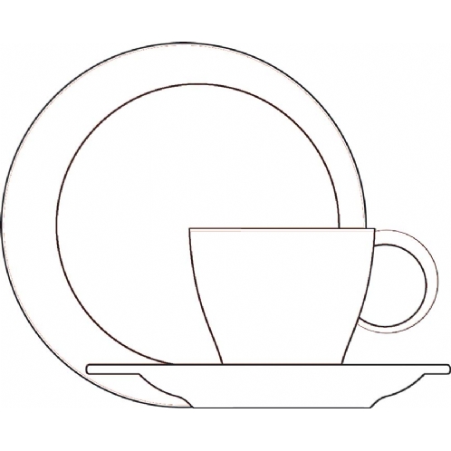 498x498 Coffee Cup And Saucer, Porcelain