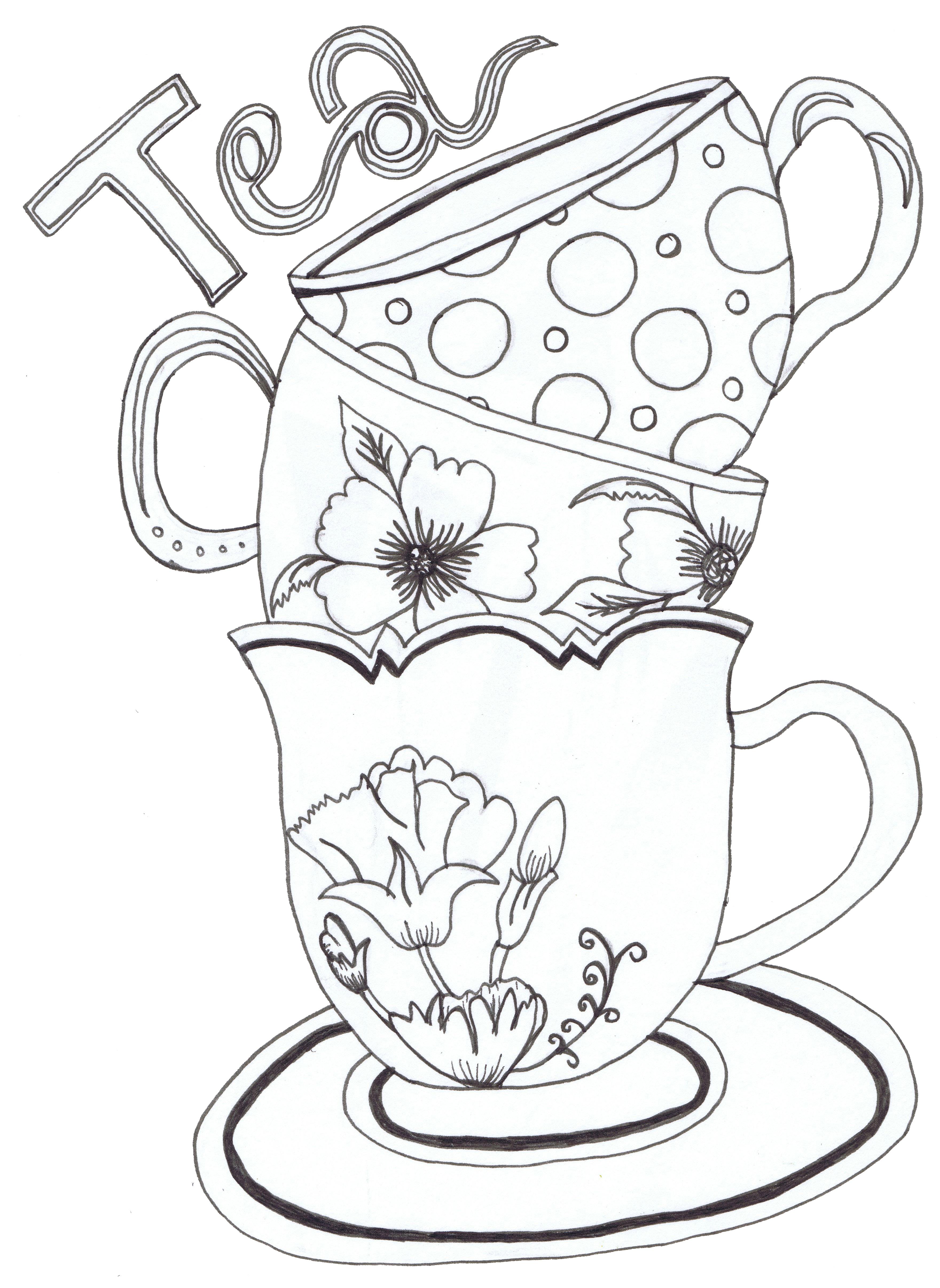 3520x4826 Printable Tea Cup Coloring Pages Printable