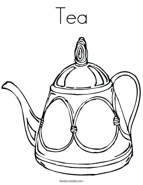 468x605 Tea Cup Coloring Page