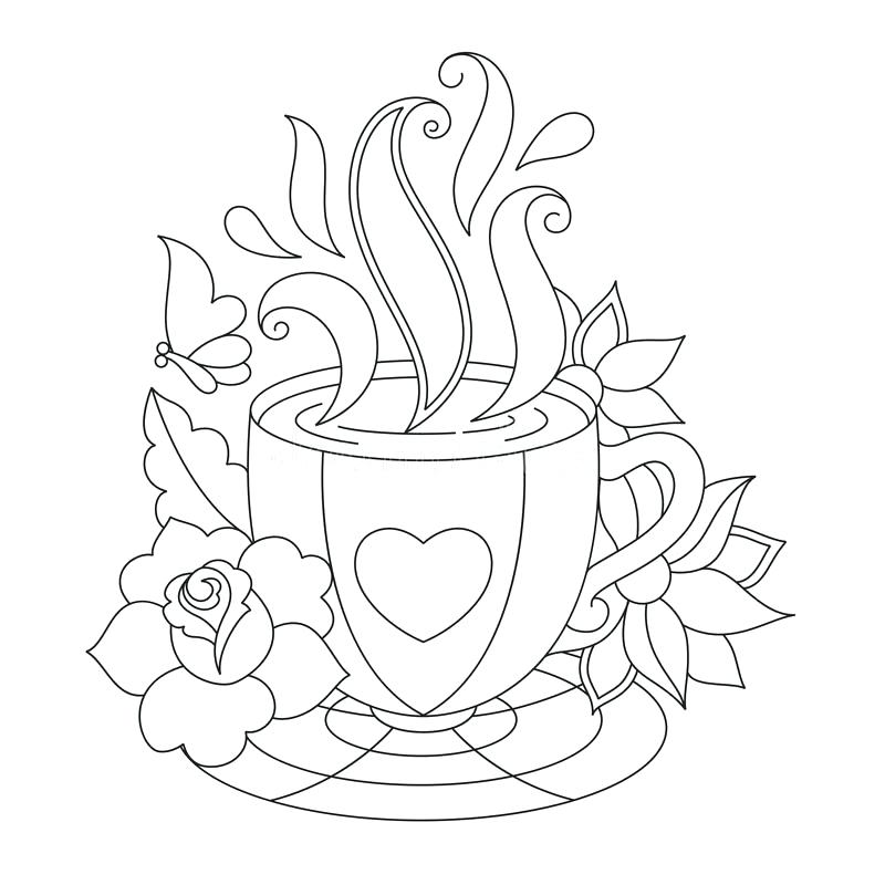 Tea Cup Line Drawing at GetDrawings | Free download