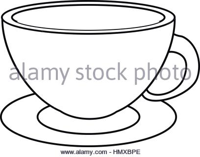 408x320 Coffee Cup. Line Drawing Vector Illustration Of A Coffee Cup Icon