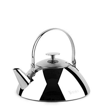 355x355 Teabox Pyramid Stainless Steel Tea Kettle With Infuser (Medium