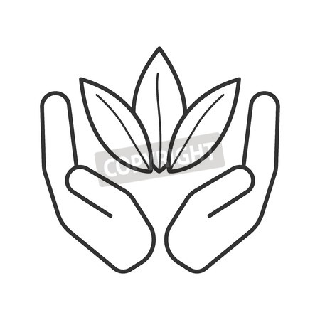 450x450 Vector Of Open Palms With Tea Leaves