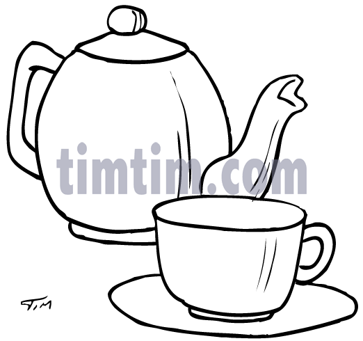 522x490 Free Drawing Of A Teapot Amp Cup Bw From The Category Cooking Food