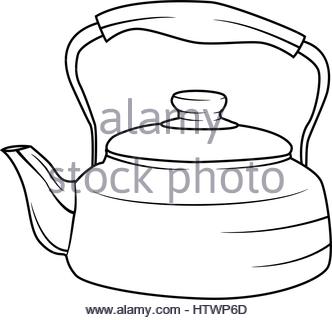 332x320 Illustration Of Isolated Kettle Cartoon Drawing. Vector Eps 8