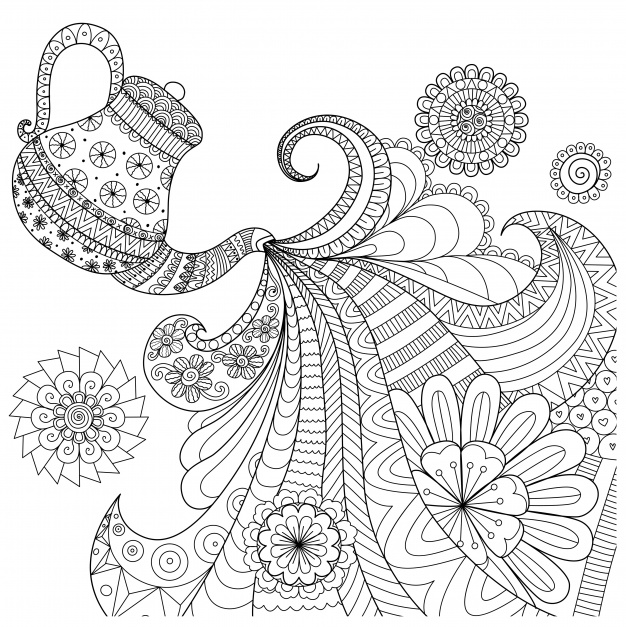 626x627 Background With Tea Pot Design Vector Free Download