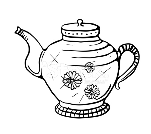 498x440 Teapot Sketch, Vector Illustration Stock Vector