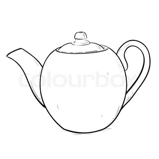 320x320 China Teapot With A Pattern From A Flower And Leaves, Pictogram